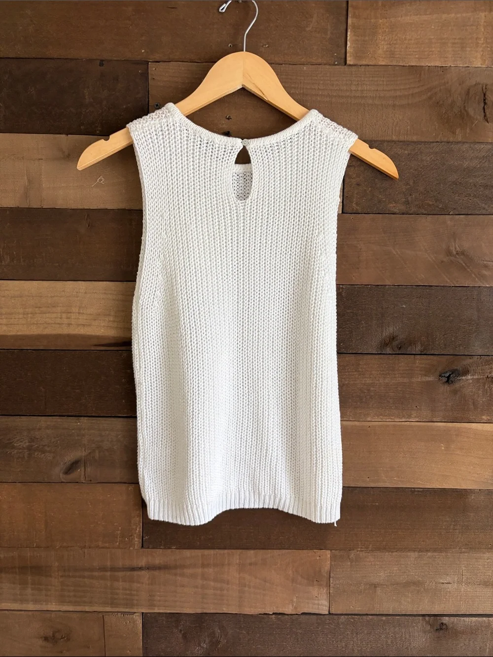 Lucy Paris Cream Knit Sleeveless Sweater Tank - Picture 2 of 4